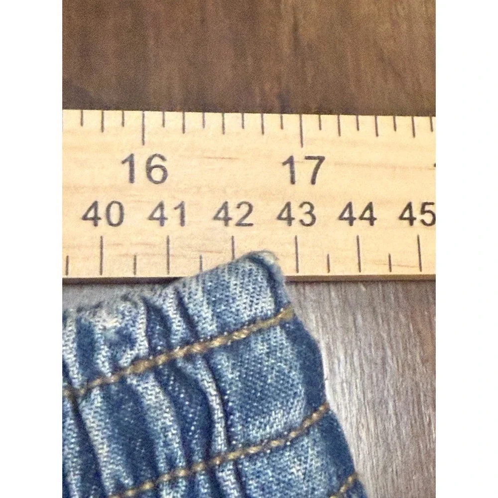 Unionbay Mens XL Vintage Denim Cargo Shorts Elastic Waist Blue Cotton Relaxed